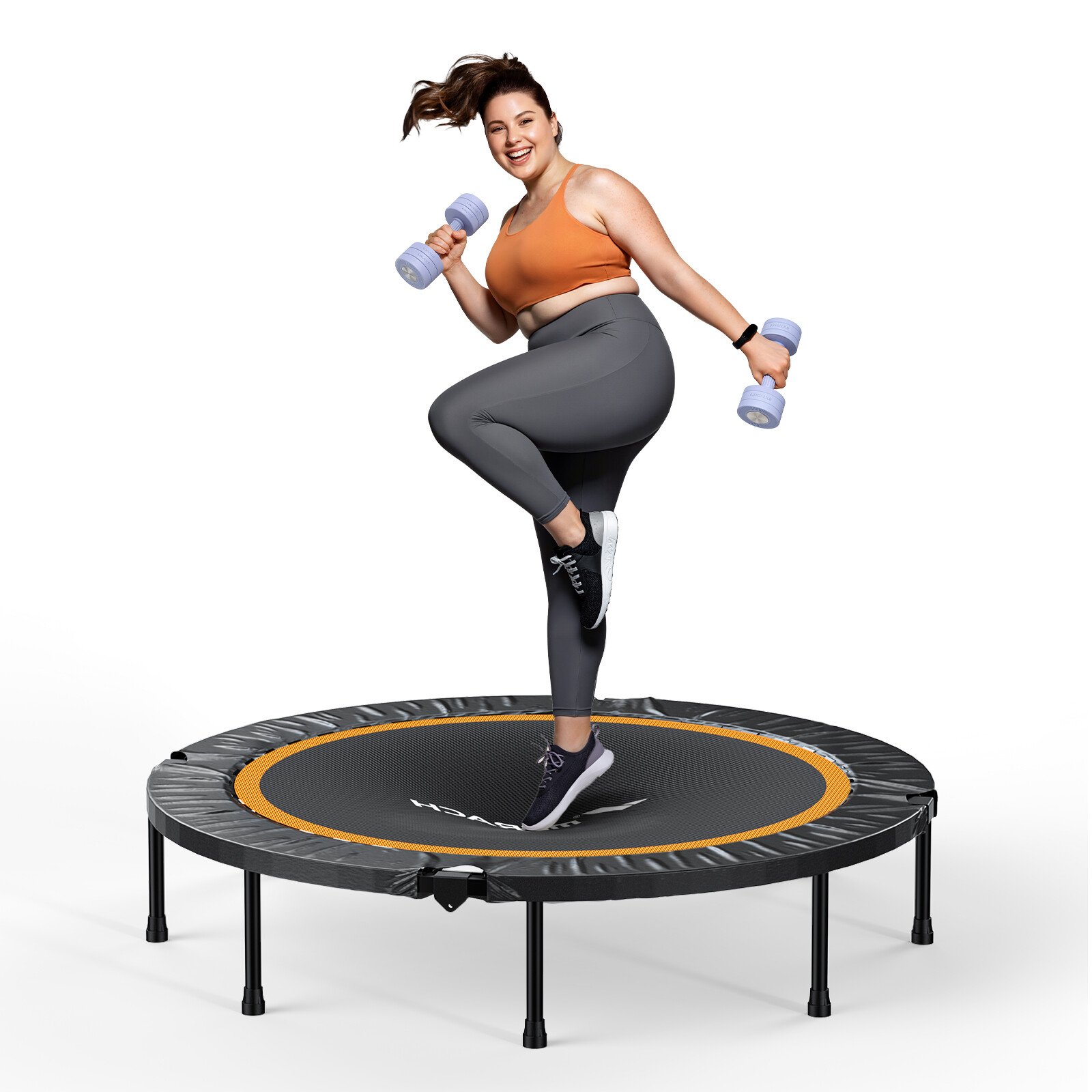 MERACH Foldable Indoor Mini Trampoline Fitness Adults - 40''/48'' Max Load 330lb