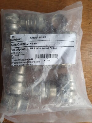 10 Stück x Atkore Koreflex KMG25/M25/S 25mm Stecker drehbare Verschraubung (A2)