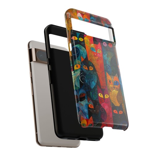 Phone-Ink Google Pixel Tough Cover Case - Abstract Cats Artistic Kitty - 第 27/55 張圖片