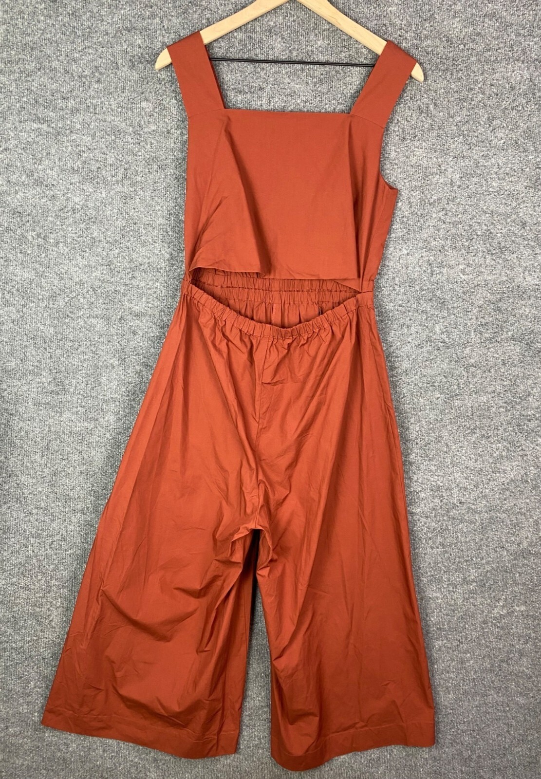 NEW Sans & Sans Back Parting Off Square Neck Sleeveless Wide Leg Jumpsuit