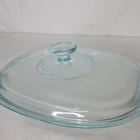 Vintage Pyrex Glass Lid Only Clear Oval DC 1.5C Corning Ware Casserole USA