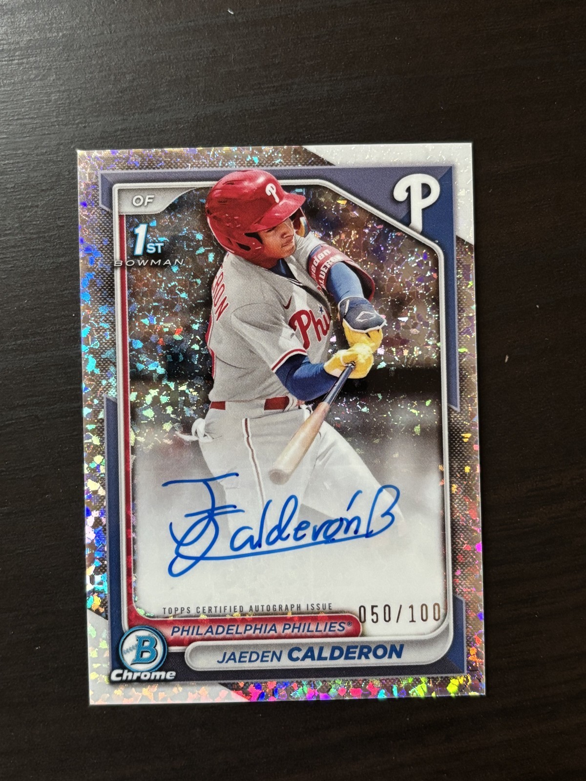 Jaeden Calderon 2024 Bowman Chrome Prospects 1st Autograph Mini Diamond /100 RC