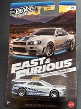 Hot Wheels Fast&Furious Nissan Skyline GT-R BNR34 Brian O'conner Silver Series