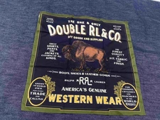 Ralph Lauren Western Bandana Scarf Buffalo Bison Graphic