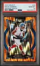 2024 PANINI SELECT ORANGE SHOCK #29 MALIK NABERS ROOKIE RC 49/499 PSA 10