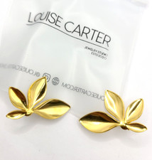 Louise Carter Mira Leaf Earrings 14K Gold Plated