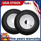 Set of 2 Trailer Tires on Rim 8" Rims 5 Lug on 4.5" Load Range C 6PR 4.80-8 US