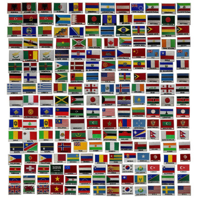 Embroidered Country Flag With Name Badge Iron On Patch for Jackets Hats Bags DIY