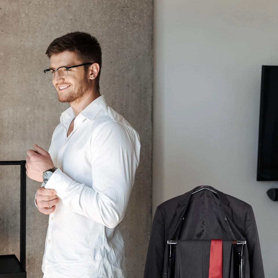 Servo Muto, per Abiti & Pantaloni, Mix Metallo & Legno, Camera, Omino Attaccapan - Immagine 3 di 4