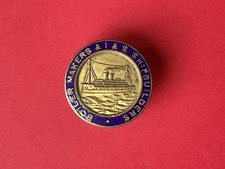 Vintage Boiler Makers And Ship Builders Enamel Lapel Badge Early Version union