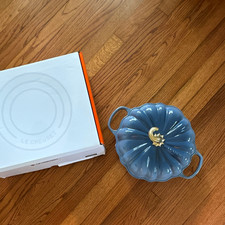 New in Box Le Creuset Signature Pumpkin Braiser in Chambray