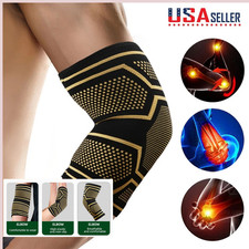 Copper Elbow Brace Compression Support Sleeve Arthritis Tendonitis Joint Pain US