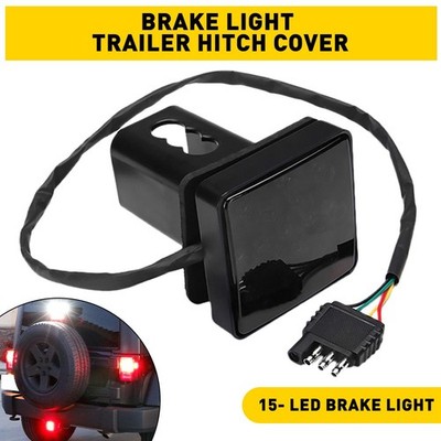 Rear Smoked Lens Brake 15-LED Light Fit Towing & 2'' Hauling Size Trailer Hitch