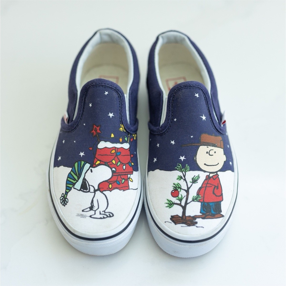 VANS x Peanuts Charlie Brown Snoopy Christmas Slip-On Kids Shoes