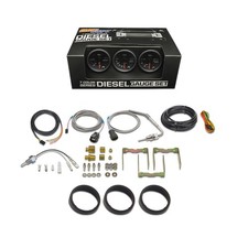 Black 7 Color Diesel Gauge Set - 60 Boost 1500 Pyrometer Egt Trans Temp Gauges