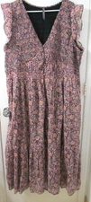 Anthropologie - The Peregrine Midi Dress 2X purple floral