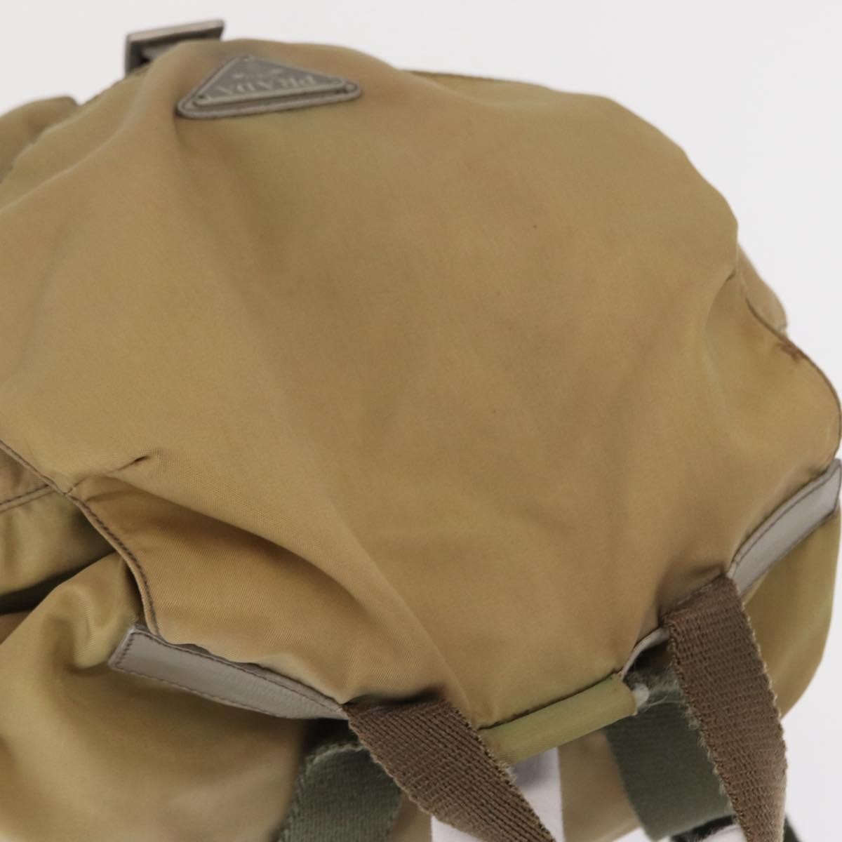 PRADA Backpack Nylon Beige Silver Auth 164845 thumbnail 6