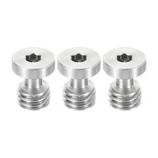 3Pcs 3/8"-16 Thread 16mm Length Camera Fixing Screw Hex Slot Tripod Screws