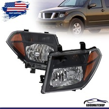 For 2005-2008 Frontier 05-07 Pathfinder Black Headlights Headlamps Leftright