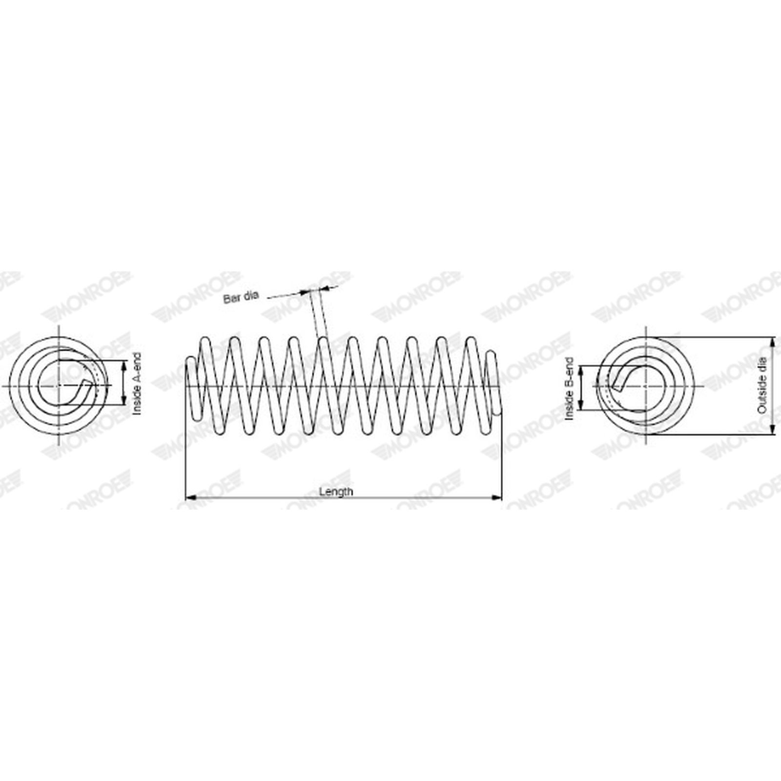 Suspension spring Coil spring with constant wire diameter SE3347 MONROE for VW - Image 8