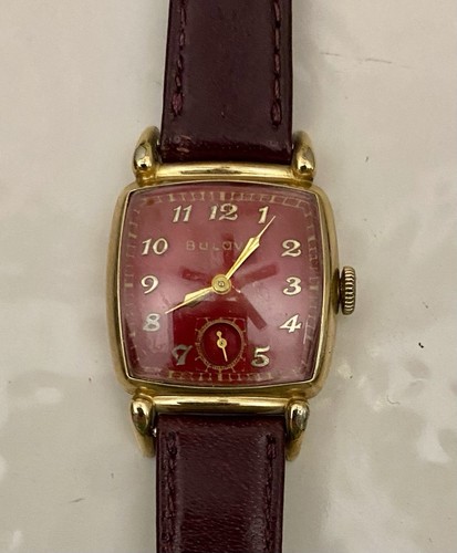Vintage Men’s Bulova 21 Jewel 10KT GF Art Deco Tank Watch