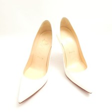 CHRISTIAN LOUBOUTIN Heel Pumps White Leather EU:34.5 Shoes