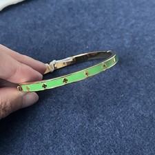 Kate Spade New York Spot The Spade Enamel Hinged Bangle In Kate Spade Green