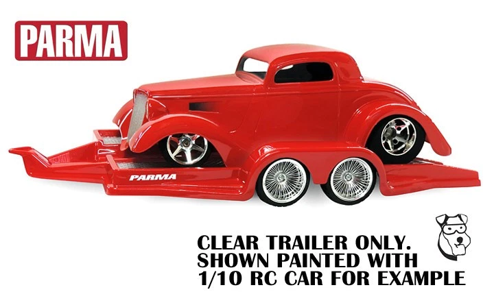 #10279T - 1/10 PARMA RC Car Truck Body 2 AXLE Vintage TRAILER .040" Clear - Image 4 of 4