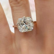 4.25Ct Lab Created Radiant Cut Diamond 14K White Gold FN Engagement Wedding Ring