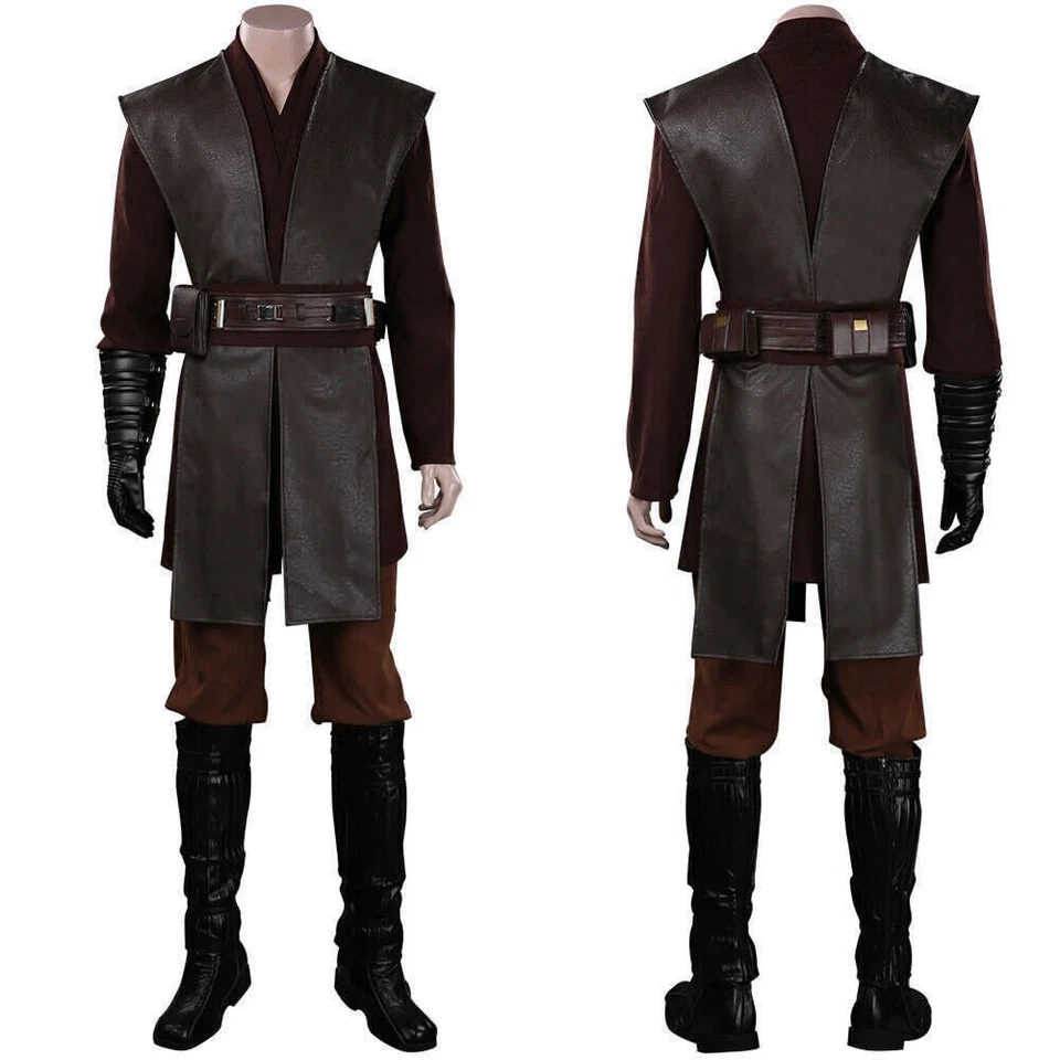 Fantasia Cosplay Anakin Skywalker Cavaleiro Jedi Uniforme Halloween Masculino Chegou 4 dias - Imagem 4 de 4