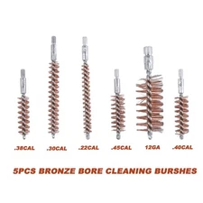 5PCS Bronze Bore Brushes Phosphor Bronze Bristles for Rifle Gun Pistol Cleaning