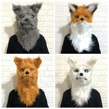 Cartoon Animal Wolf Fox Head Mask Headgear Movable Mouth Cosplay Costumes Props