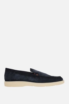 SANTONI Blue Suede Sneakers New & Authentic