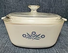 Vintage Corning Ware Blue Cornflower 2.5Qt Casserole Dish P-2-1/2-B & Pyrex Lid