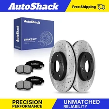 Front Drilled Slotted Brake Rotors Premium Ceramic Pads for Honda Accord