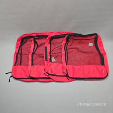 AmazonBasics Packing Cubes 4-Piece Set Red Travel Luggage Organizers Mesh Bags