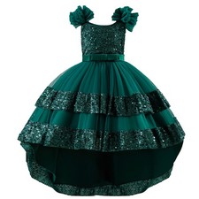 Christmas Tutu Dress Princess Pageant Kids Girls Wedding Party Gown Sequins Prom