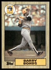 Barry Bonds #320 1987 Topps Baseball RC Rookie Card  . rookie card picture
