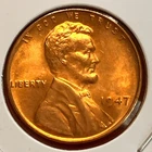 1947-P Lincoln Wheat Cent Penny GEM RED BU From an Original Bank Roll
