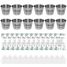 12 piezas de tazas de acero inoxidable para recuerdos de bodas de invitados regalos de devolución para invitados