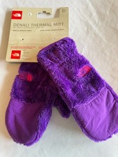 The North Face Denali Thermal Mittens Women S ,Youth L Gloves Plush Purple NWT