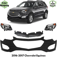 Front Bumper Cover Fascia & Grille Assembly Kit For 2016-2017 Chevrolet Equinox