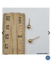 18k Solid Yellow Gold Ball 3mm Butterfly Backs Stud Earrings Babies and Infants