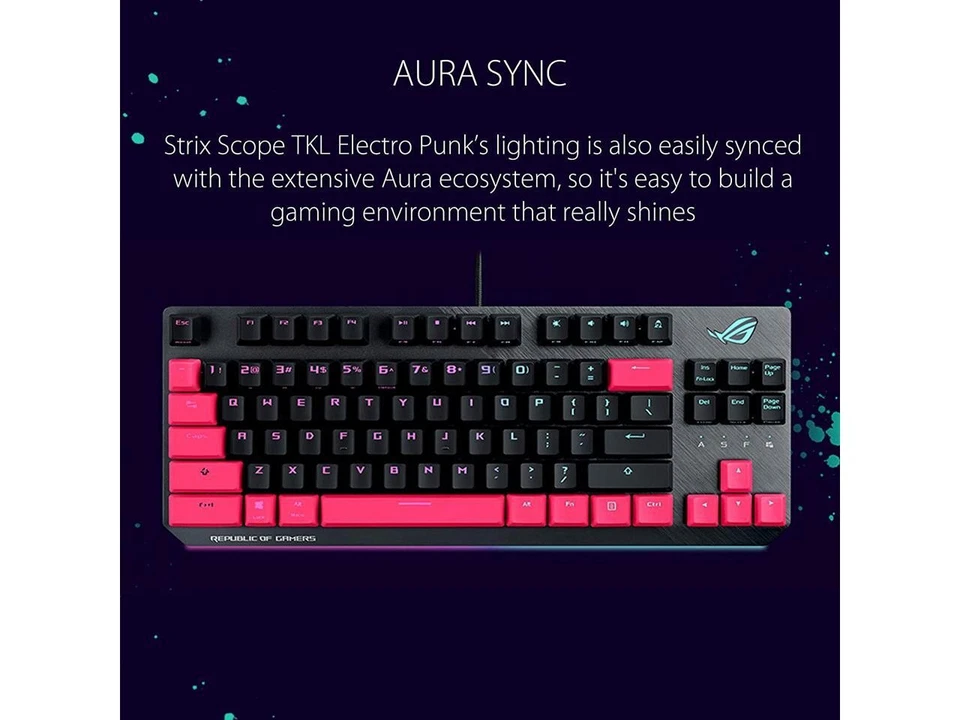 ASUS ROG Strix Scope TKL Electro Punk Mechanical Gaming Keyboard | Cherry MX Red - Image 4 of 4