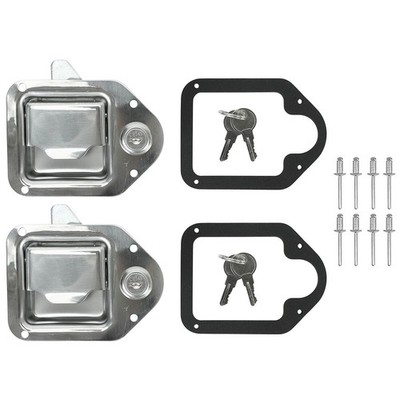 2Pcs Trailer Steel Paddle Door Latch With Keys Cabinet Lock For Truck Tool Box