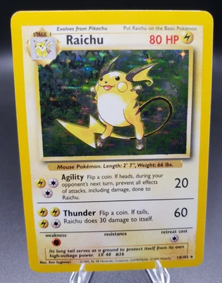 Pokémon TCG Raichu 14/102 - Base Set Unlimited Holo - Image 1 of 4
