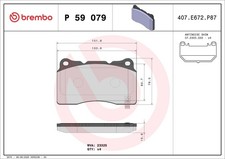 Bremsbelagsatz Scheibenbremse PRIME BREMBO P 59 079 für OPEL INSIGNIA ASTRA G09