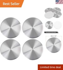 Set Of 4 Universal Silver Tone 50mm Car Wheel Center Caps Emblem Stickers