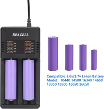 Battery Charge Universal 3.7V Rechargeable Li-ion Battery Dual Slot Smart Charge