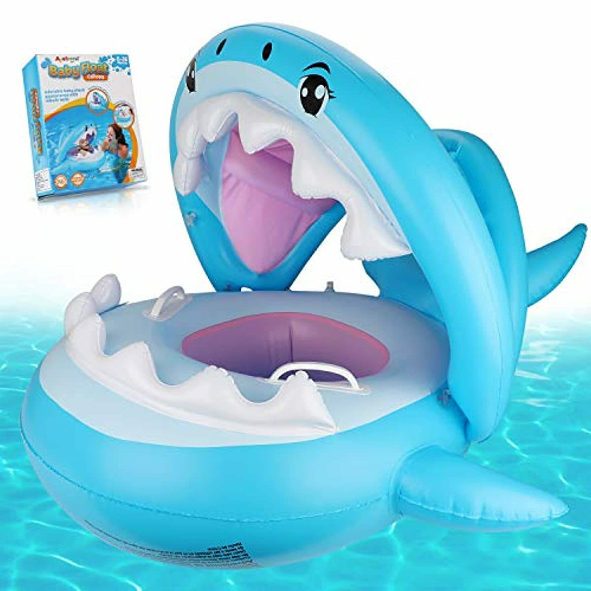 Flotador de natación para piscina para bebé con dosel anillo de natación para niños 3-36 meses